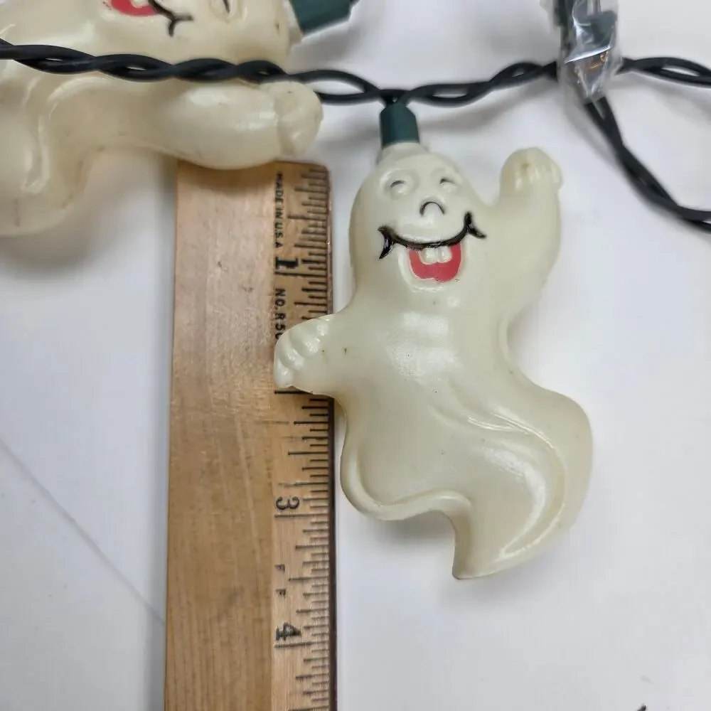 Vintage Halloween Ghost String Lights 10 Light UL Tested Working 10.5 Ft